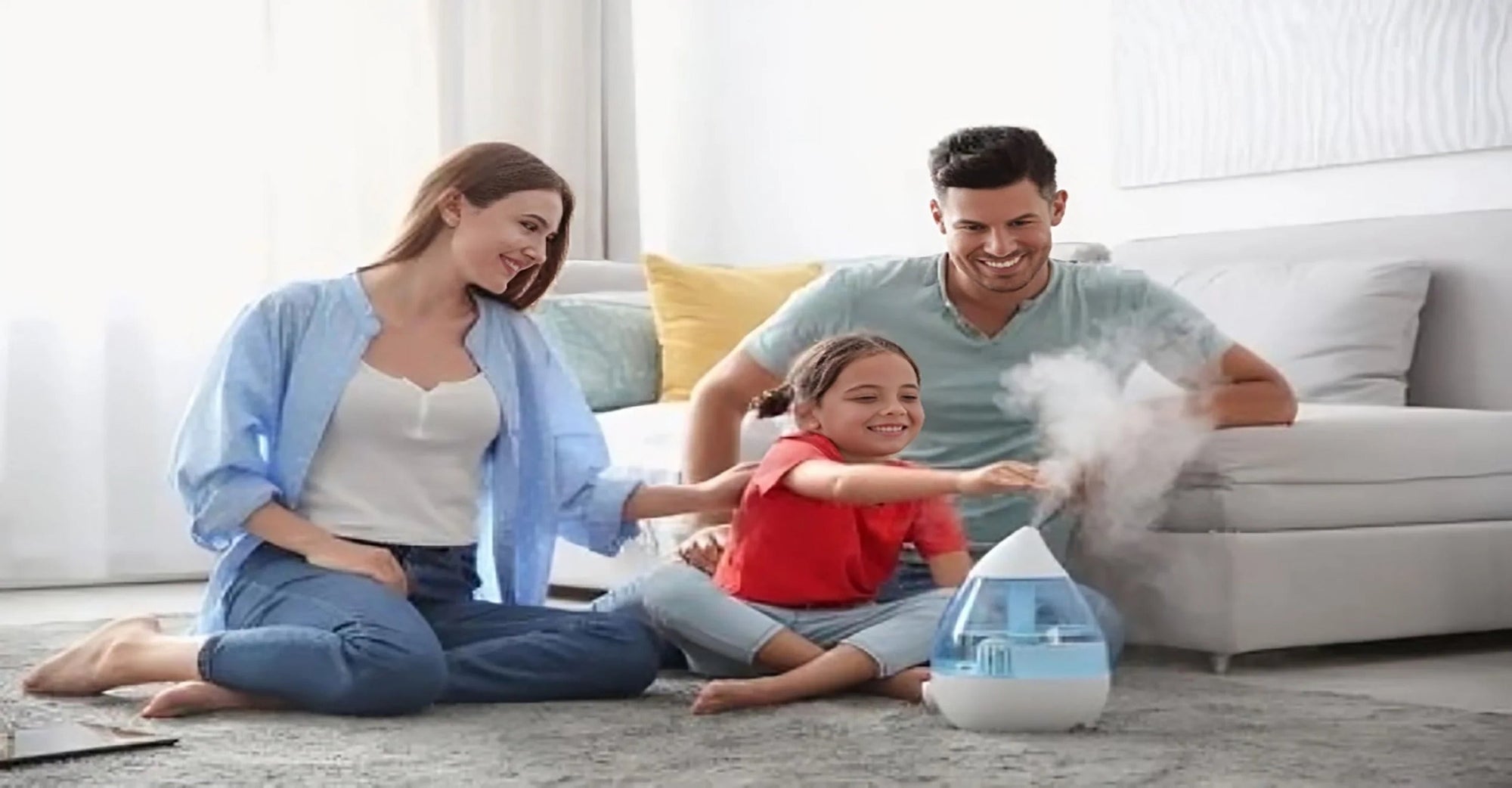 Happy Family with air purifier