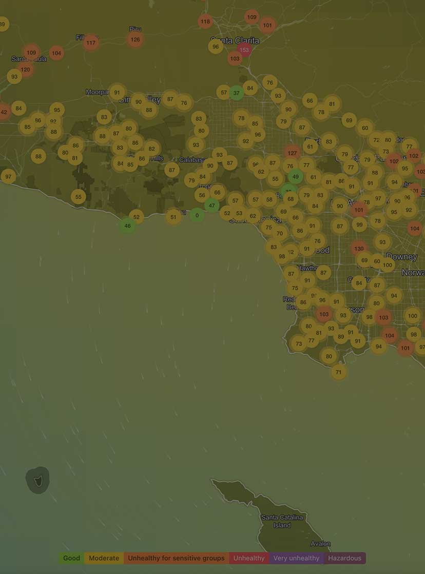 AQI map up close