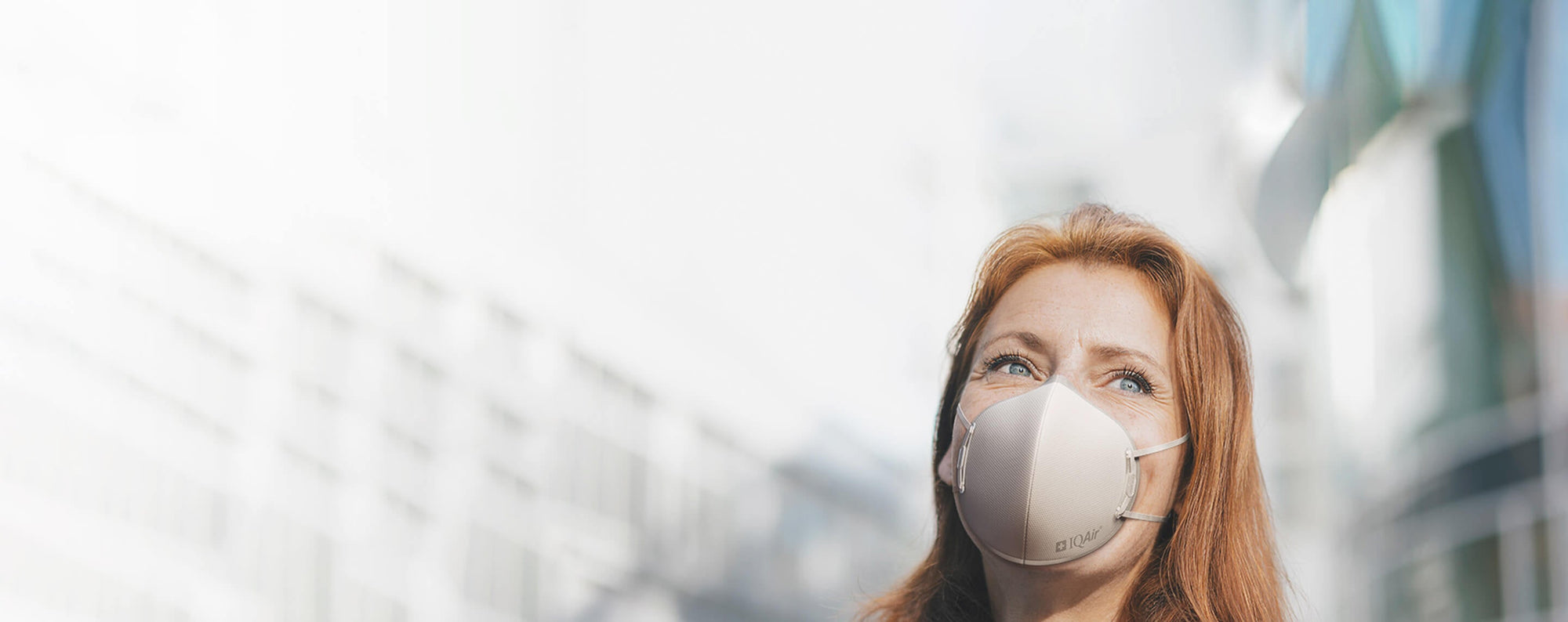 woman with IQAir mask